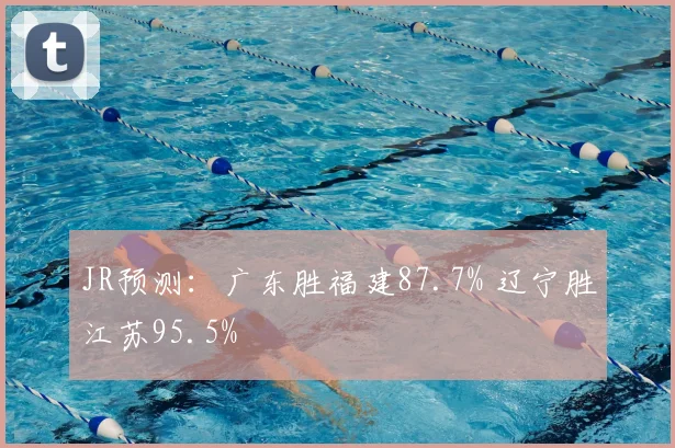 JR预测：广东胜福建87.7% 辽宁胜江苏95.5%