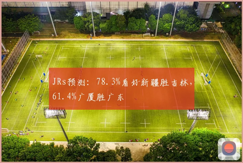 JRs预测：78.3%看好新疆胜吉林，61.4%广厦胜广东